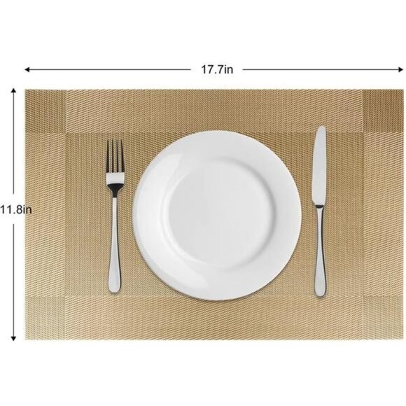Placemats, Place Mats for Kitchen Dining Table, Heat-Resistant Anti-Skid Stain - Picture 2 of 7